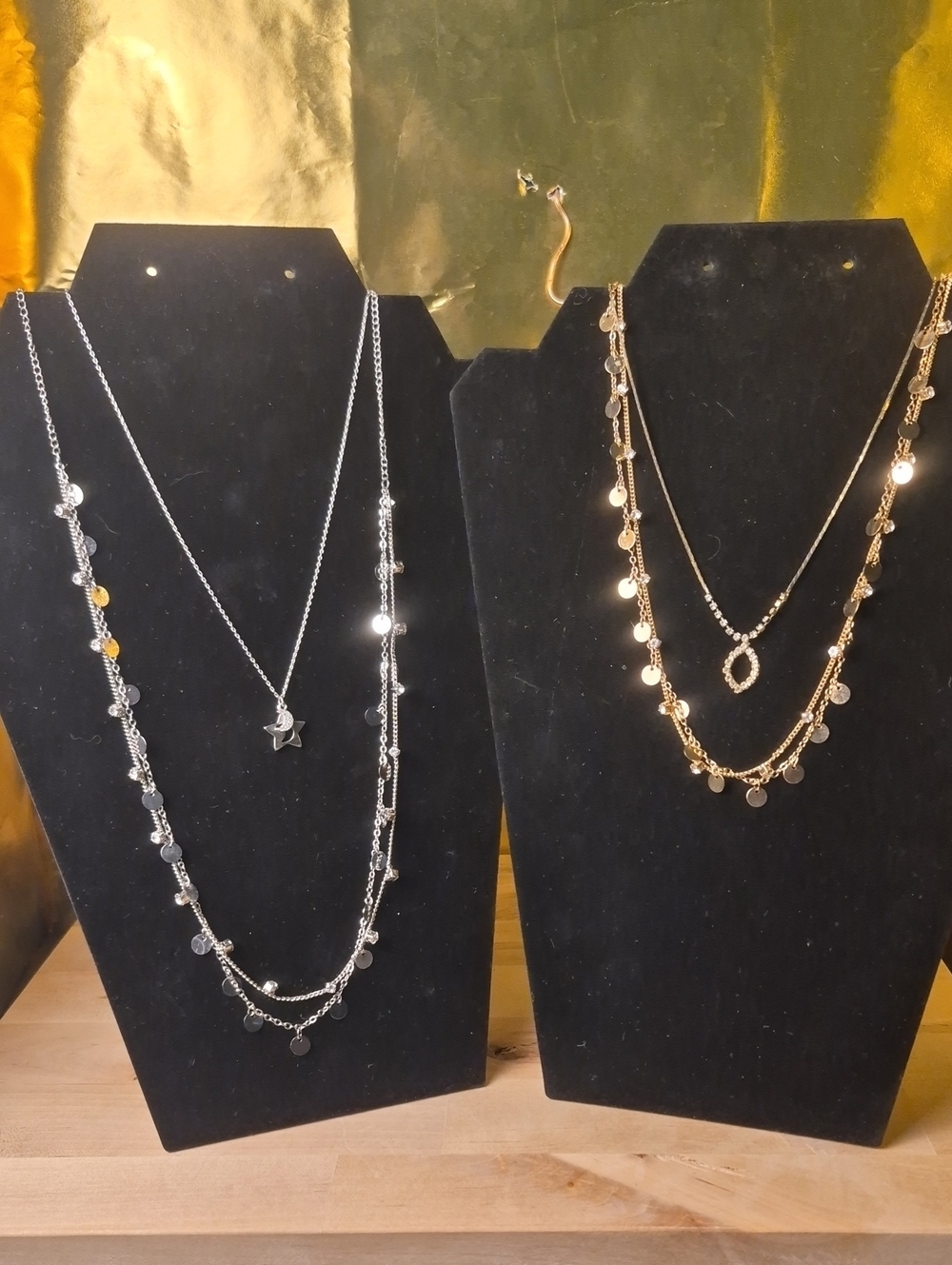 Layered Charm Necklace - Silver and Gold Options